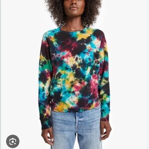 mother denim tie dye ‘the square sweatshirt’